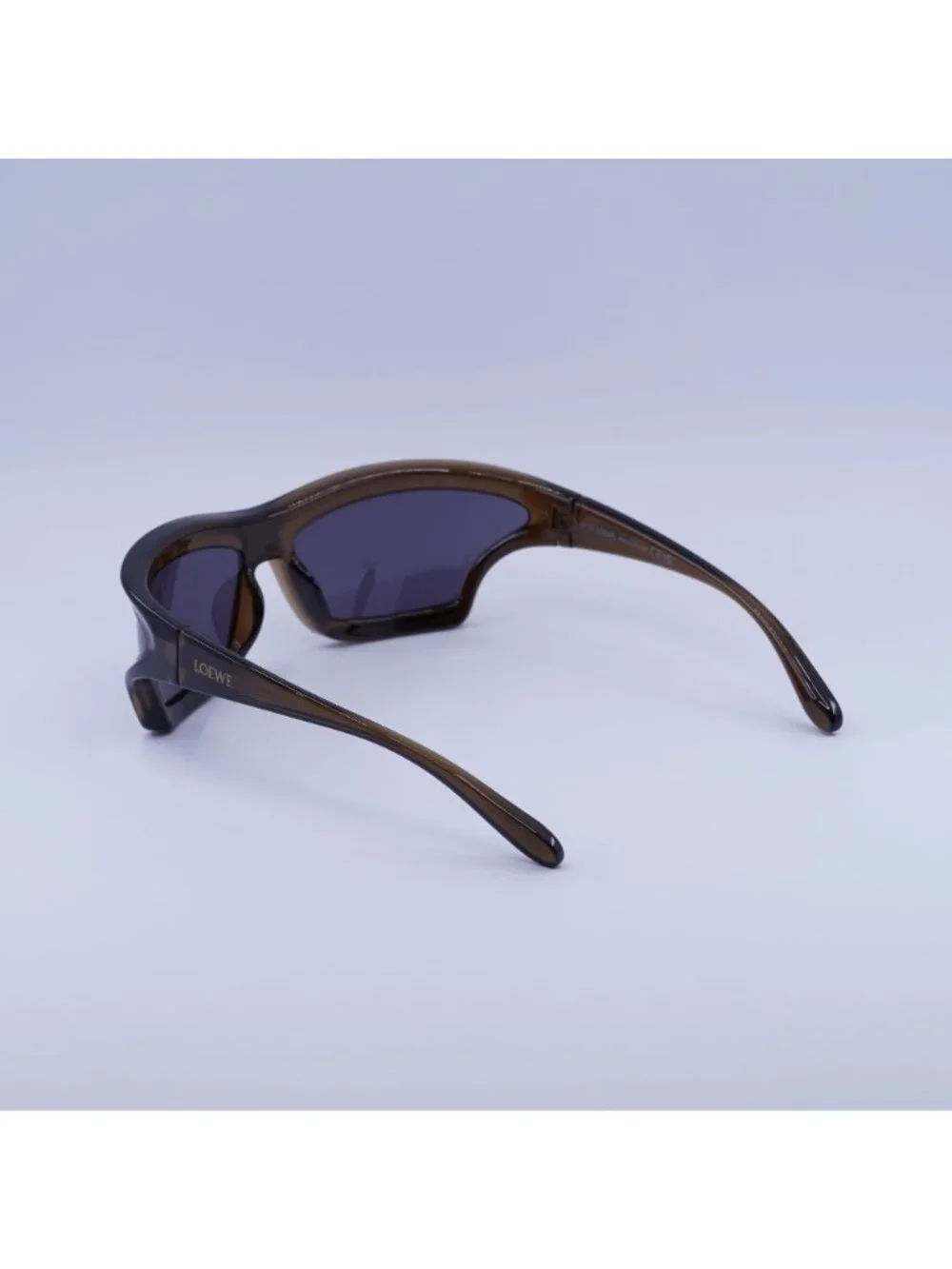 Loewe LW40143U 47A Sunglasses Brown Shield Frame, Grey Lenses